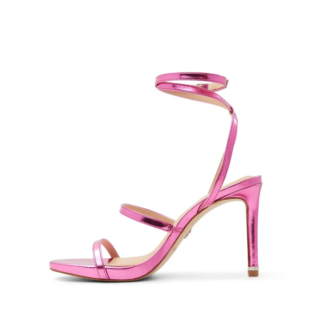 New Ted Baker‎ London Sophia Ankle Strap Sandal in Metallic Pink Size 8.5